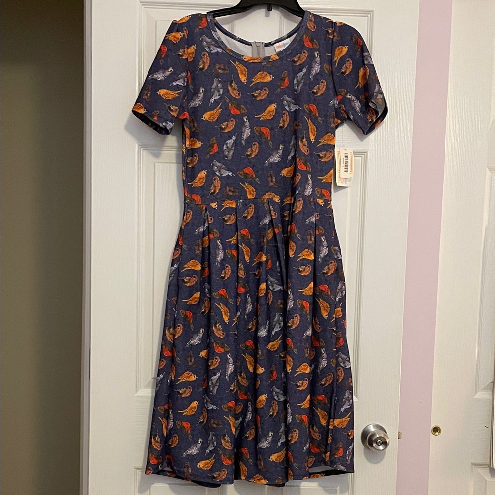 LulaRoe Bird Patterned Amelia Dress